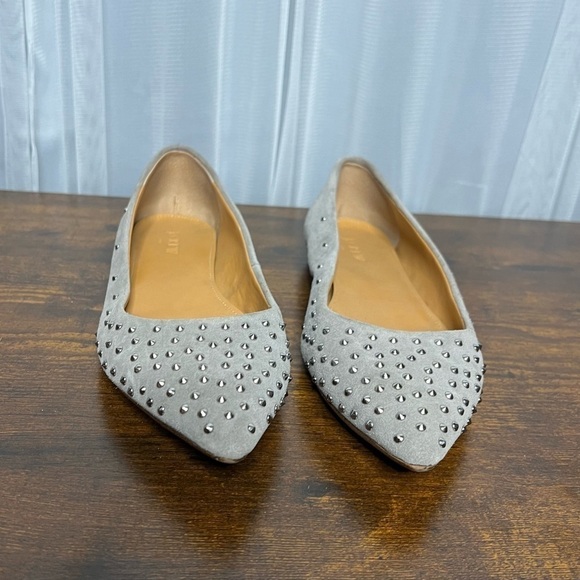 J. Crew Shoes - J. Crew Amelia Gray Suede Studded Ballet Flats Slip On Shoes Size Women’s US 8.5